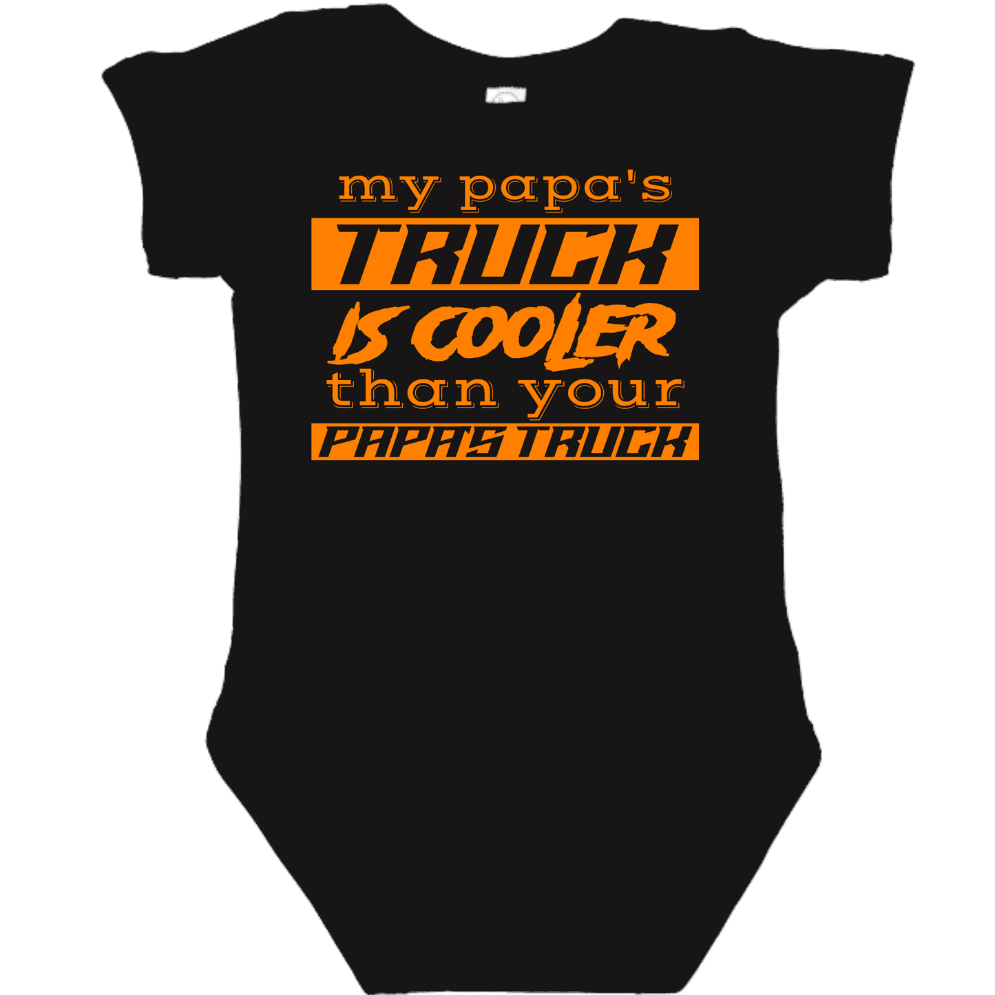 PAPA'S TRUCK Black Onesie