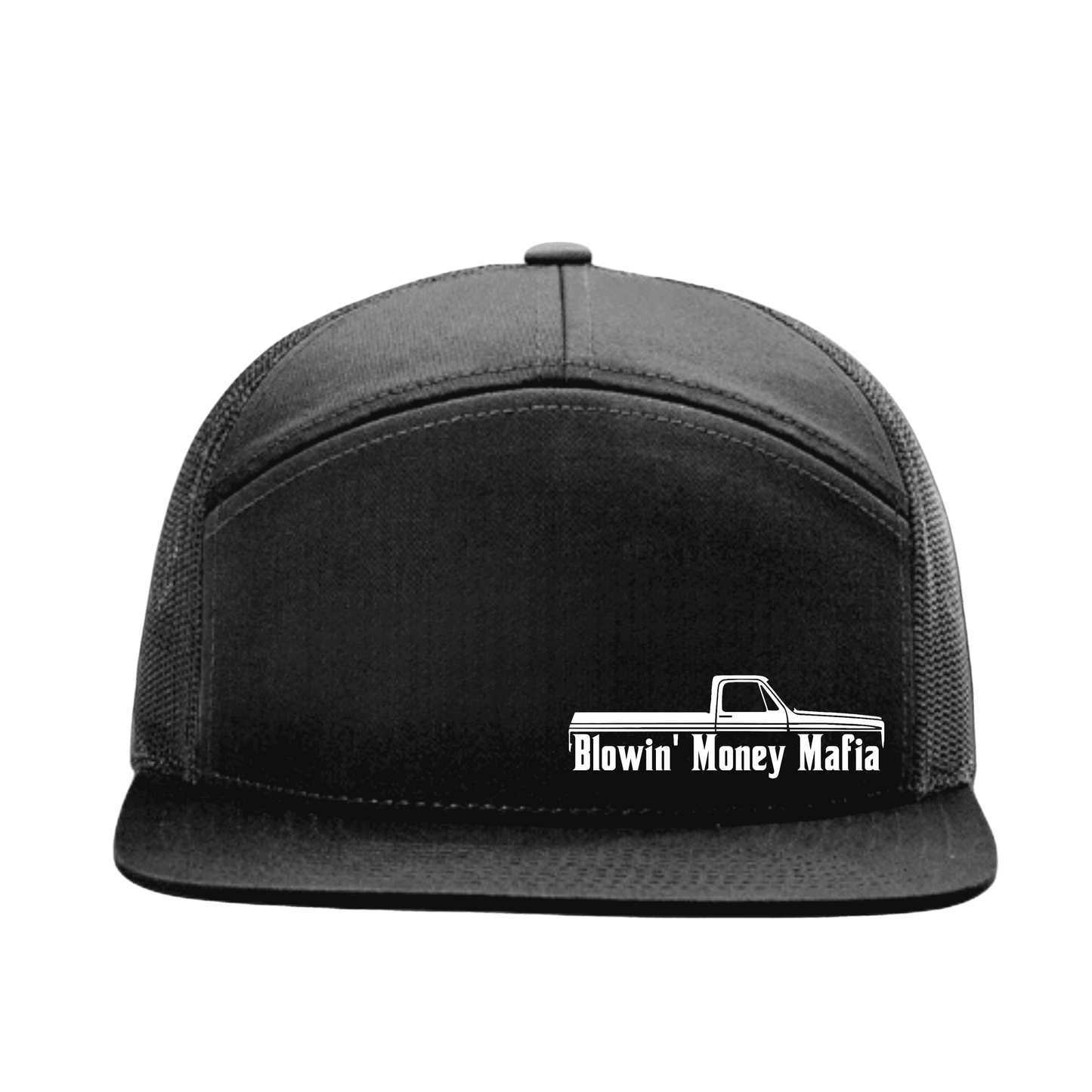 Truck SIDE Logo- Black Richardson 168 7-Panel Trucker (Copy)