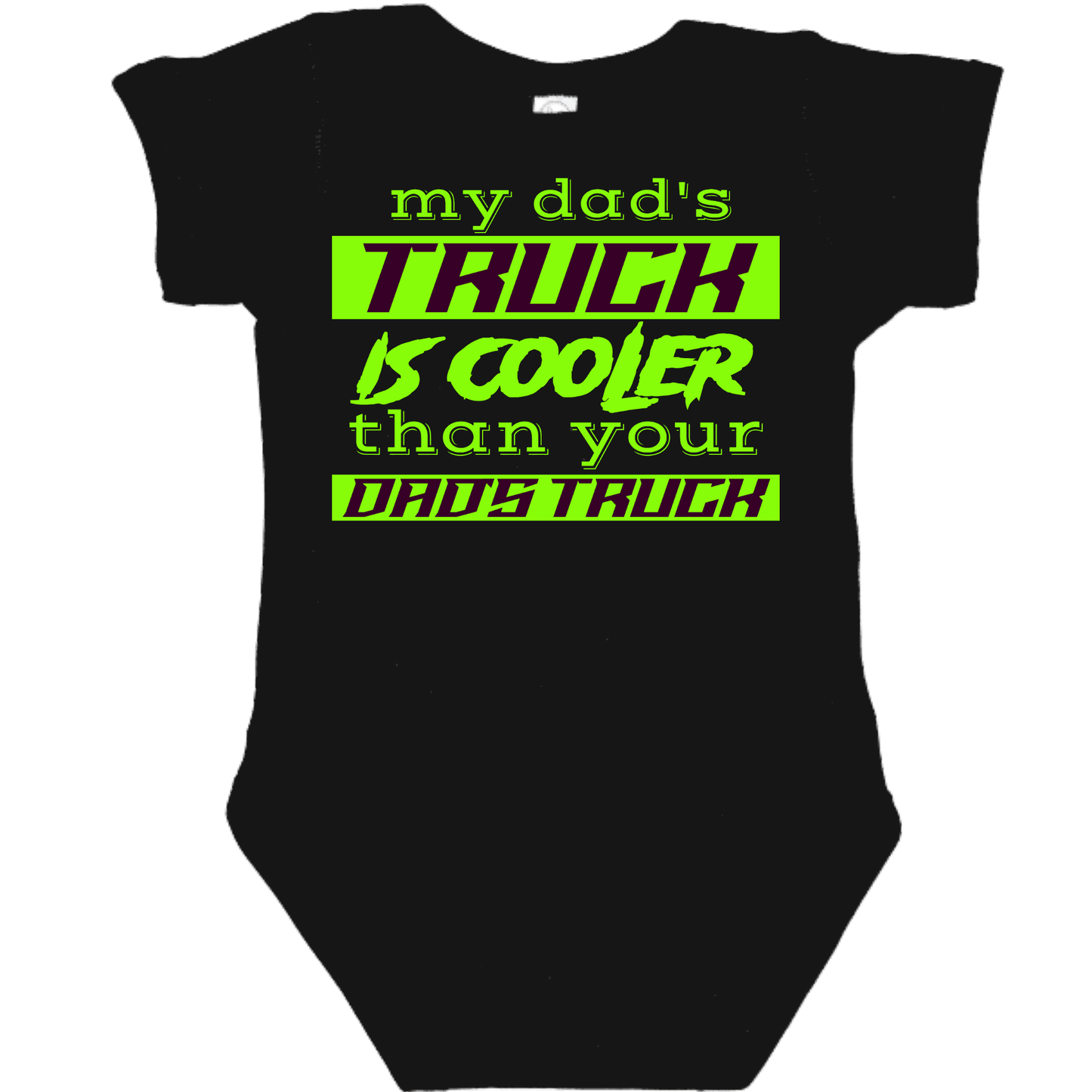 DAD'S TRUCK Black Onesie