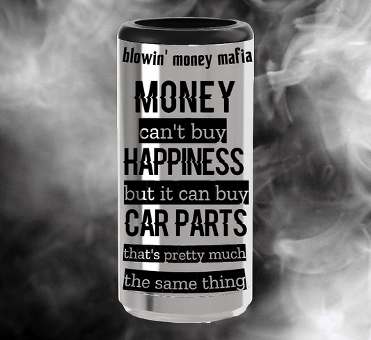 Car Parts = Happiness SLIM Can Cooler