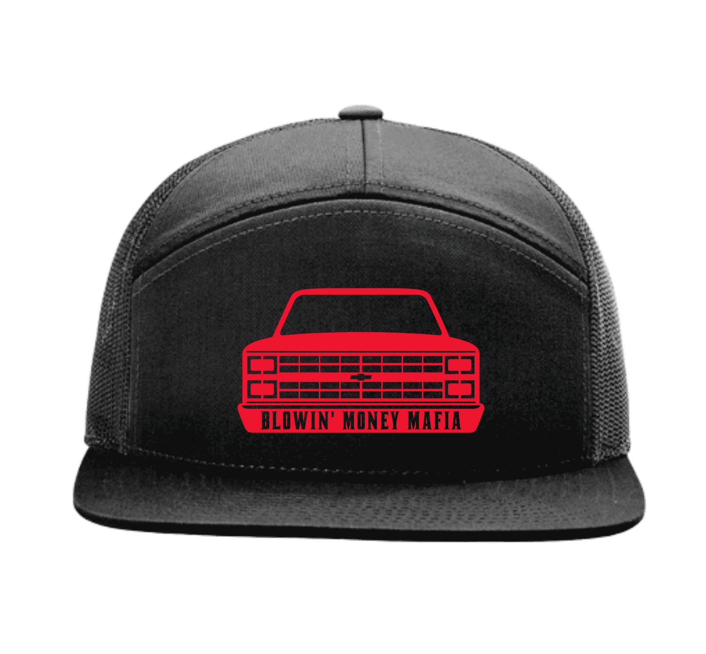 C10 Logo 7 Panel Richardson 168 Black Snapback