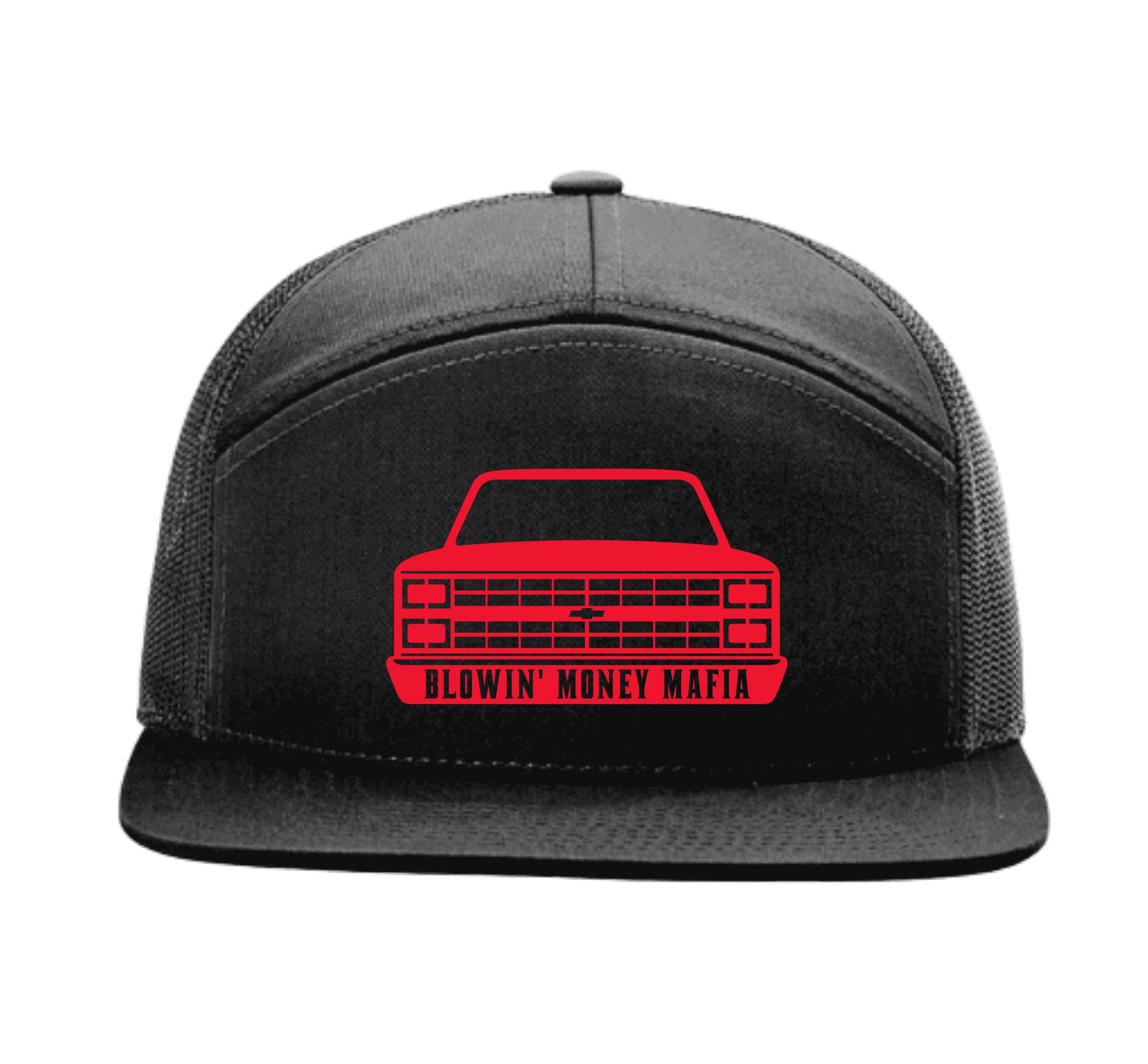 C10 Logo 7 Panel Richardson 168 Black Snapback