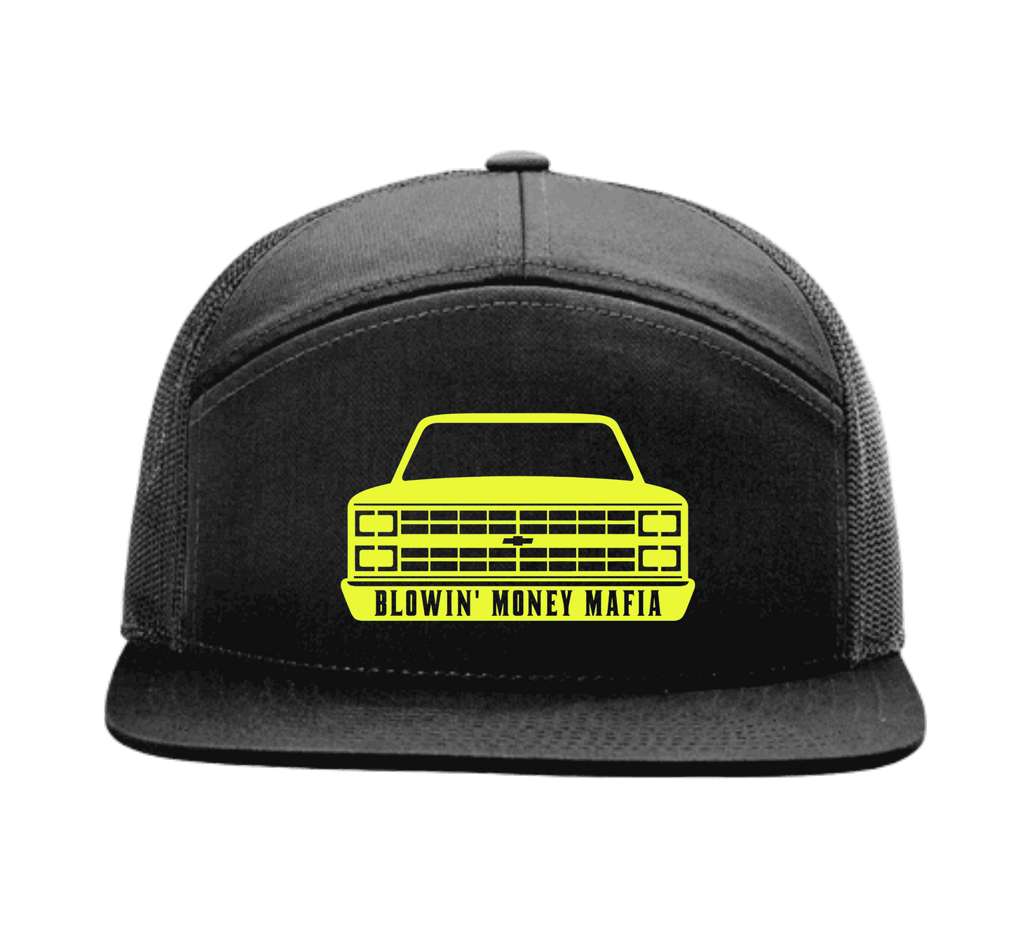 C10 Logo 7 Panel Richardson 168 Black Snapback