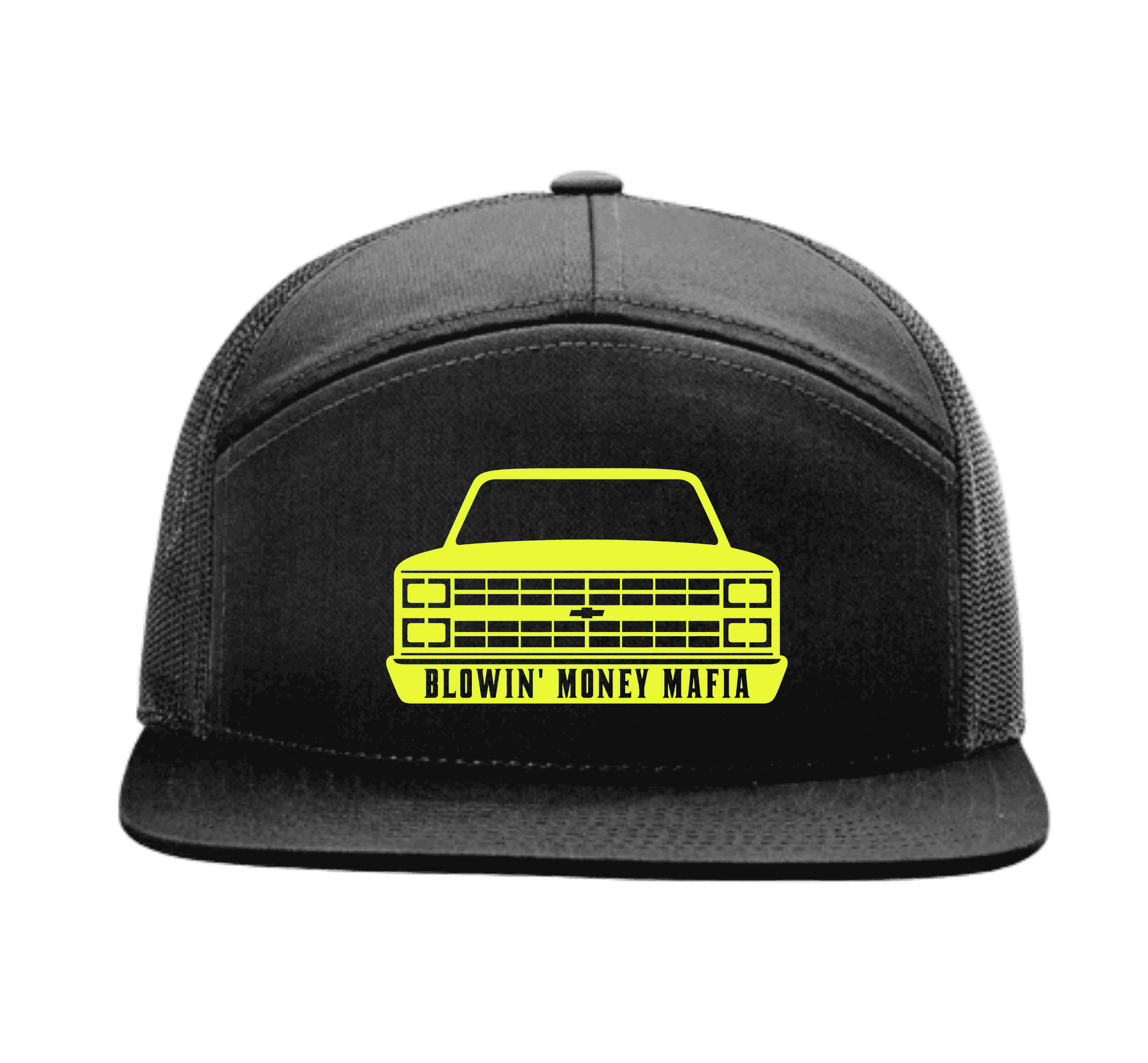 C10 Logo 7 Panel Richardson 168 Black Snapback
