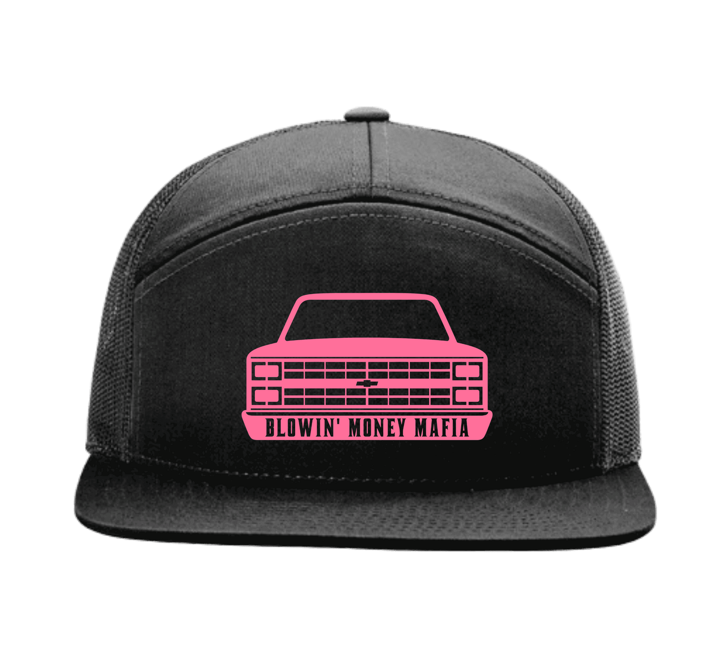 C10 Logo 7 Panel Richardson 168 Black Snapback