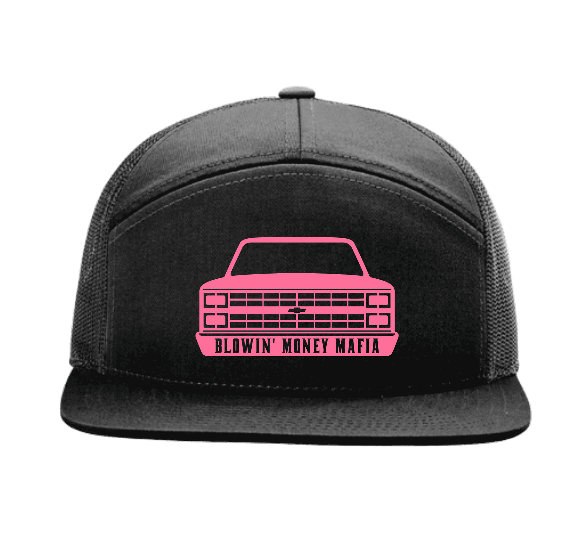 C10 Logo 7 Panel Richardson 168 Black Snapback