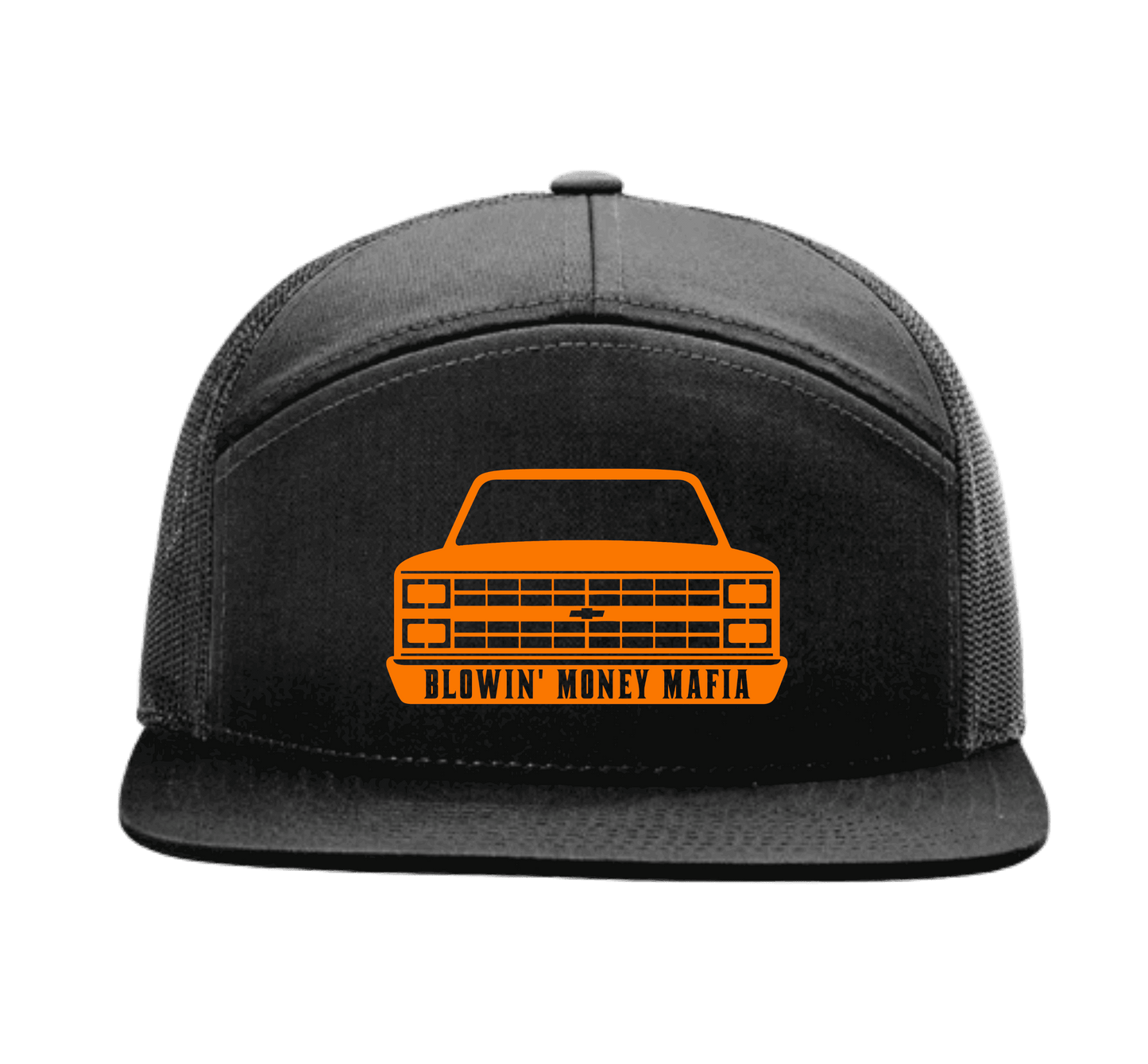 C10 Logo 7 Panel Richardson 168 Black Snapback