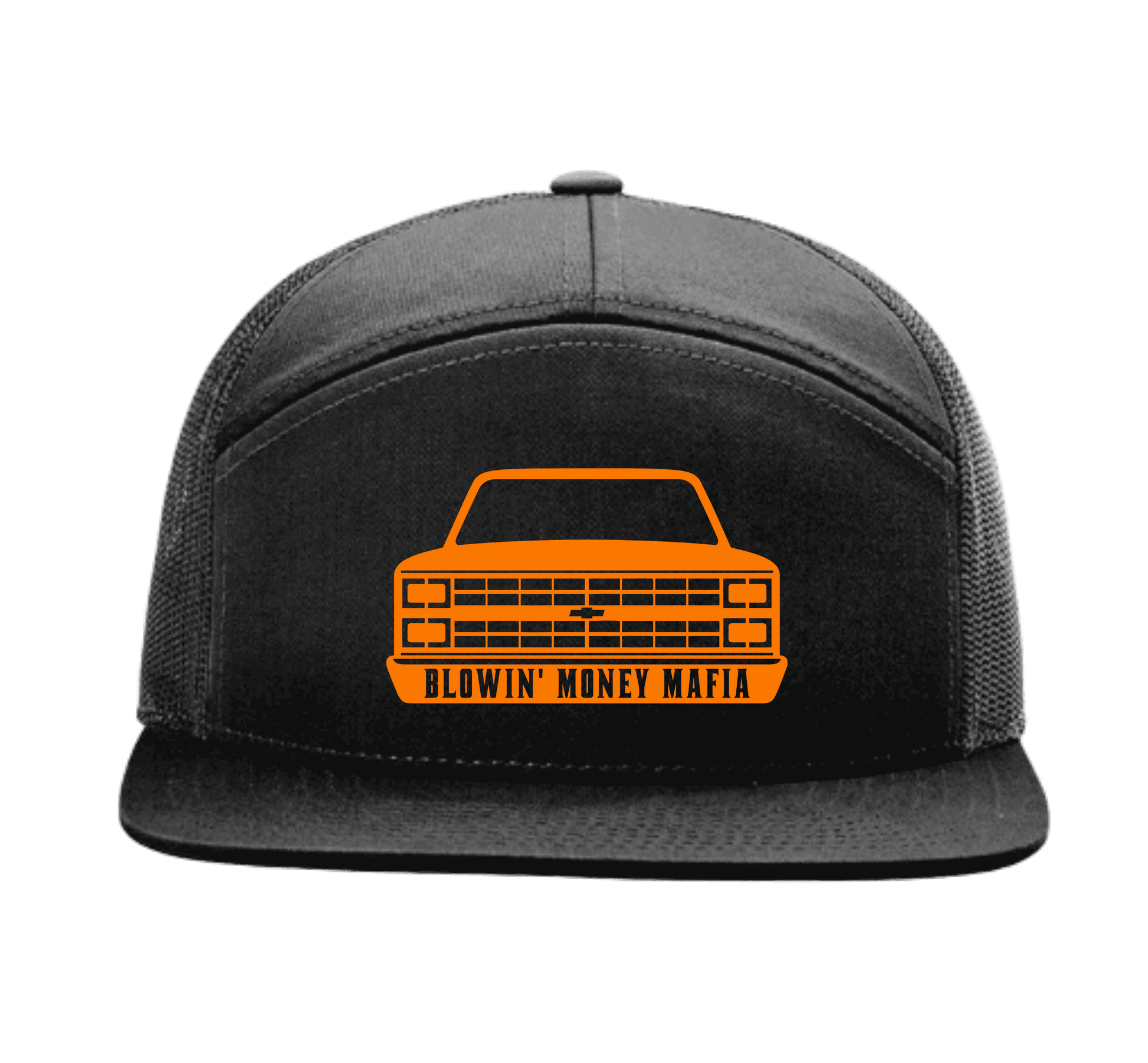 C10 Logo 7 Panel Richardson 168 Black Snapback