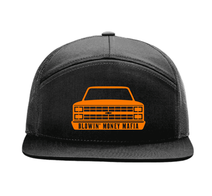 C10 Logo 7 Panel Richardson 168 Black Snapback