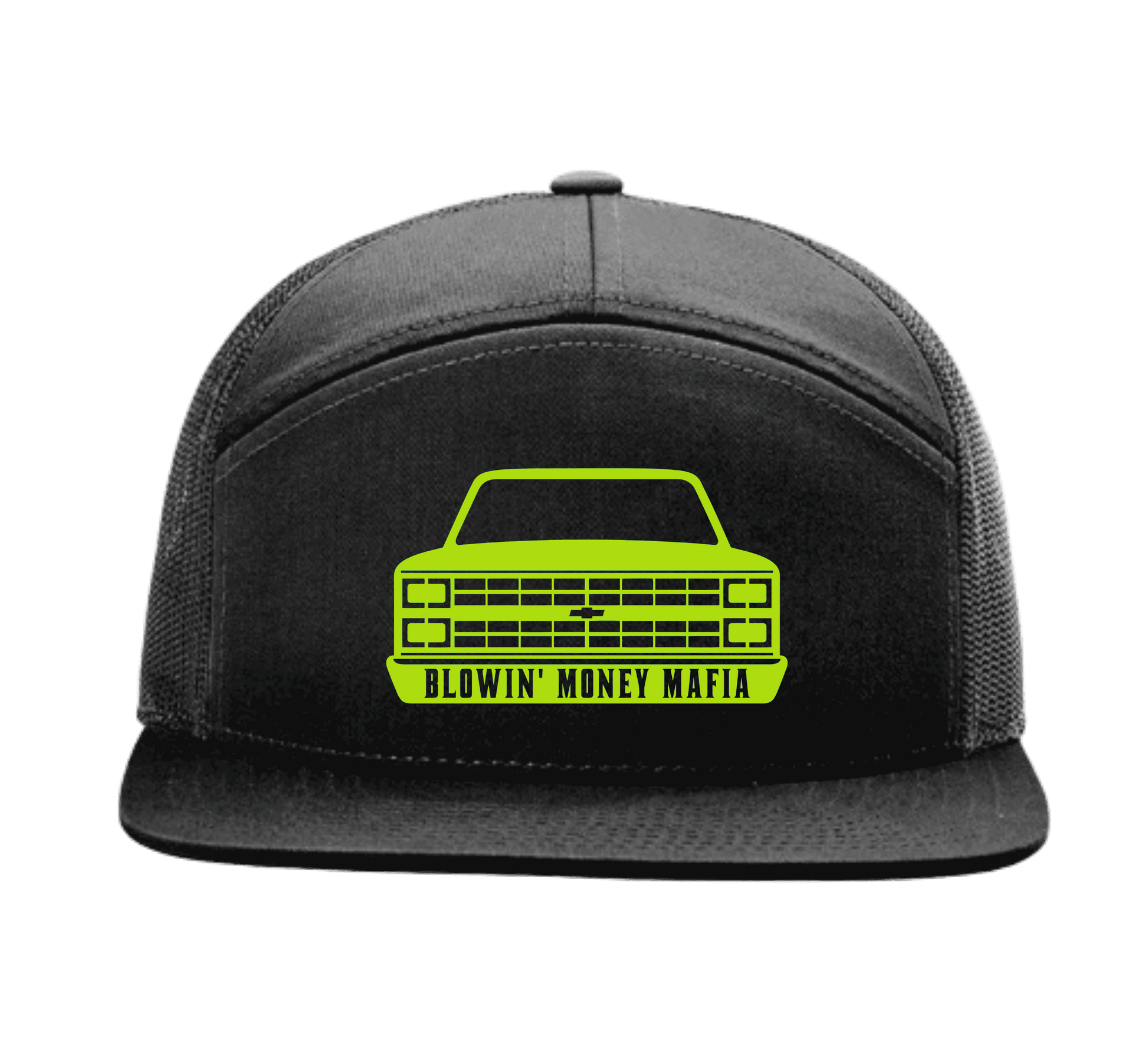 C10 Logo 7 Panel Richardson 168 Black Snapback