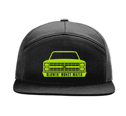 C10 Logo 7 Panel Richardson 168 Black Snapback