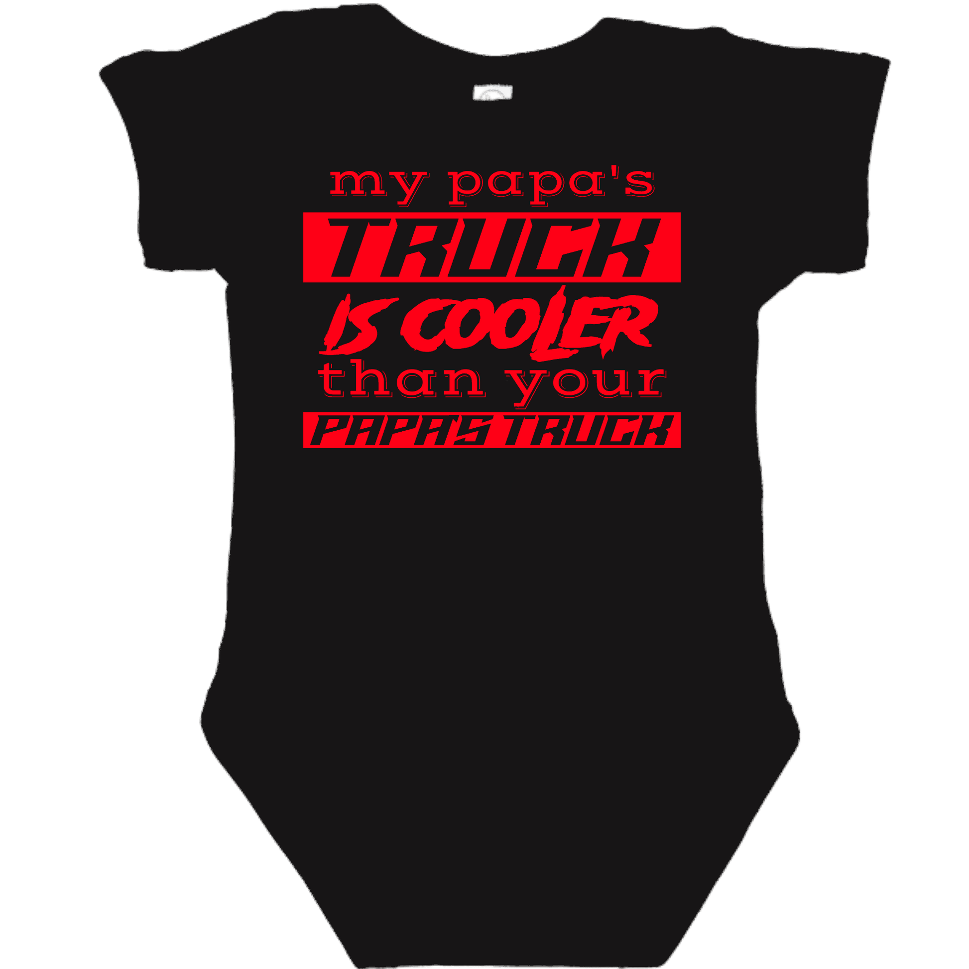 PAPA'S TRUCK Black Onesie