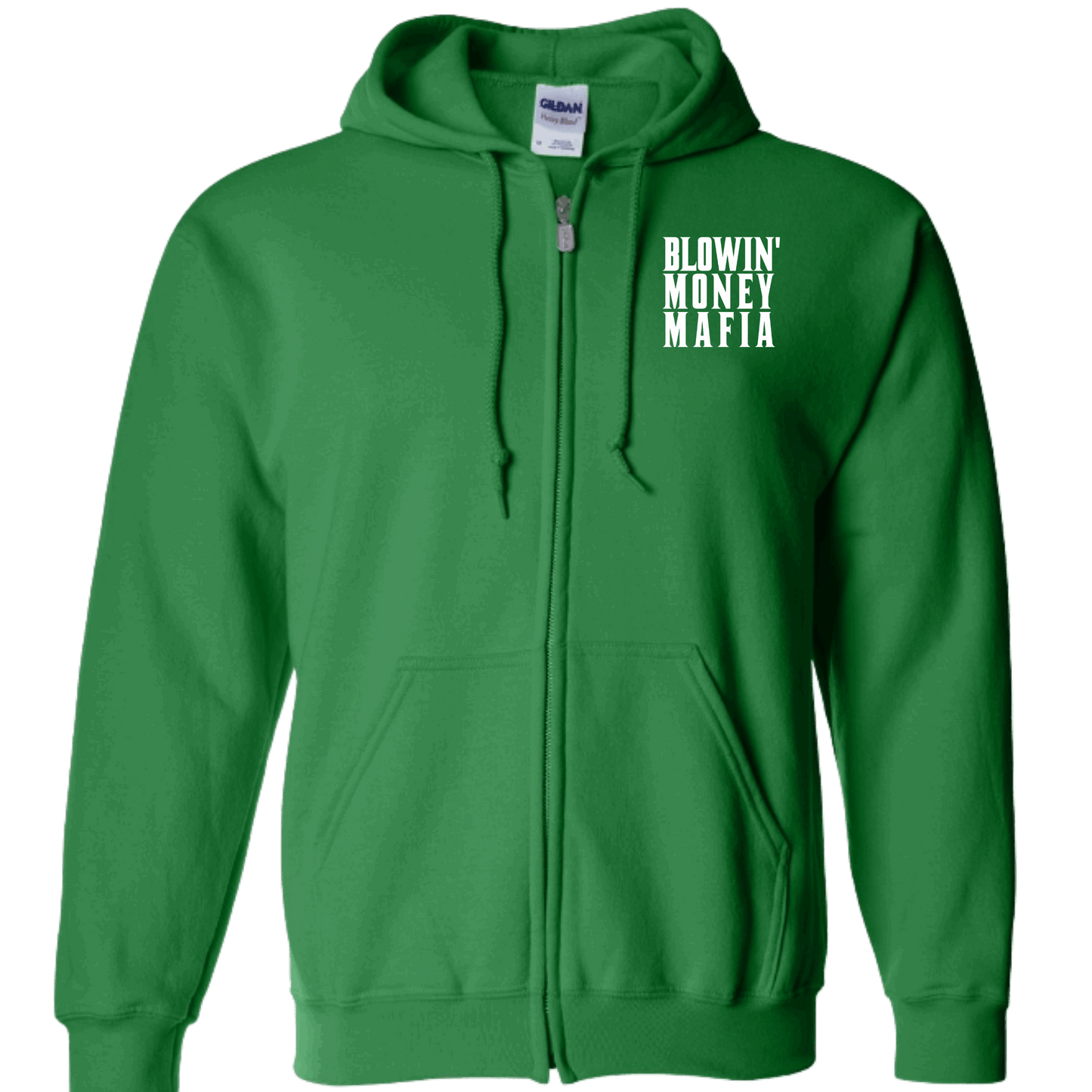 ST. PADDY'S DAY BLOWIN' MONEY MAFIA GREEN ZIP-UP