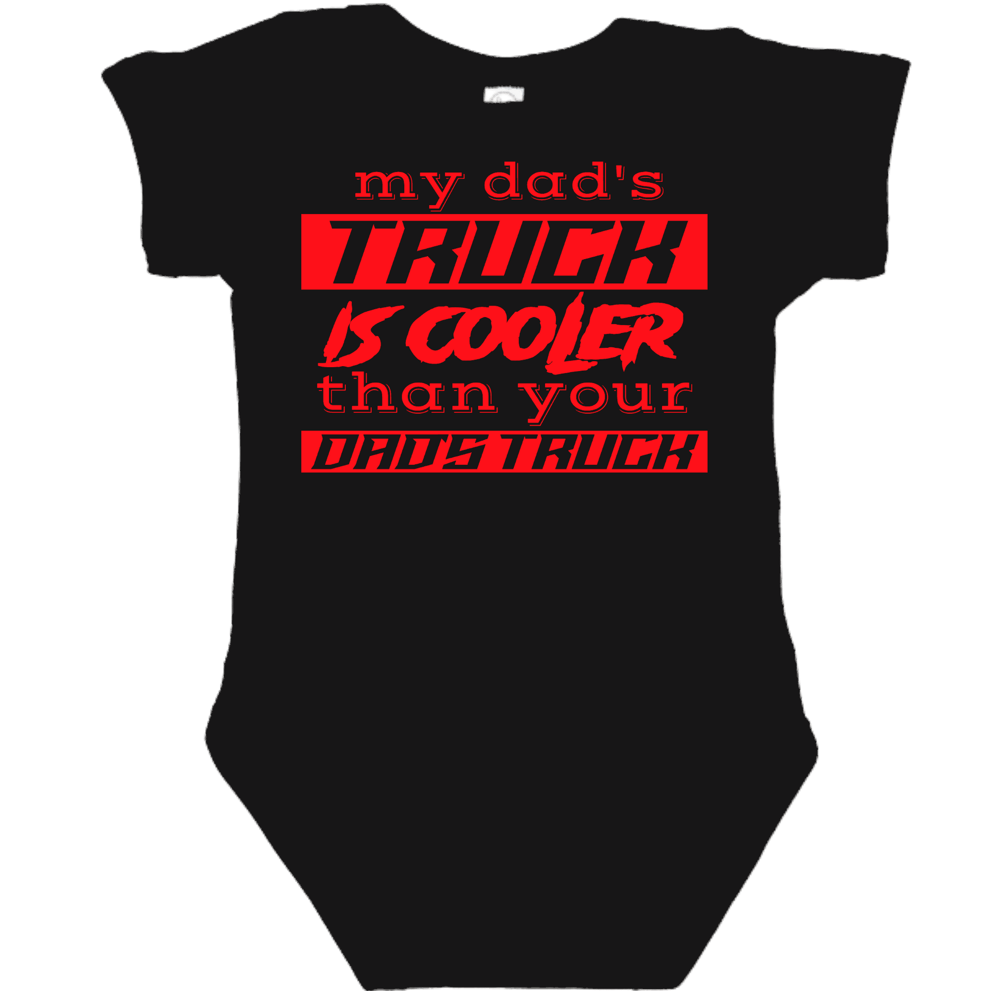 DAD'S TRUCK Black Onesie