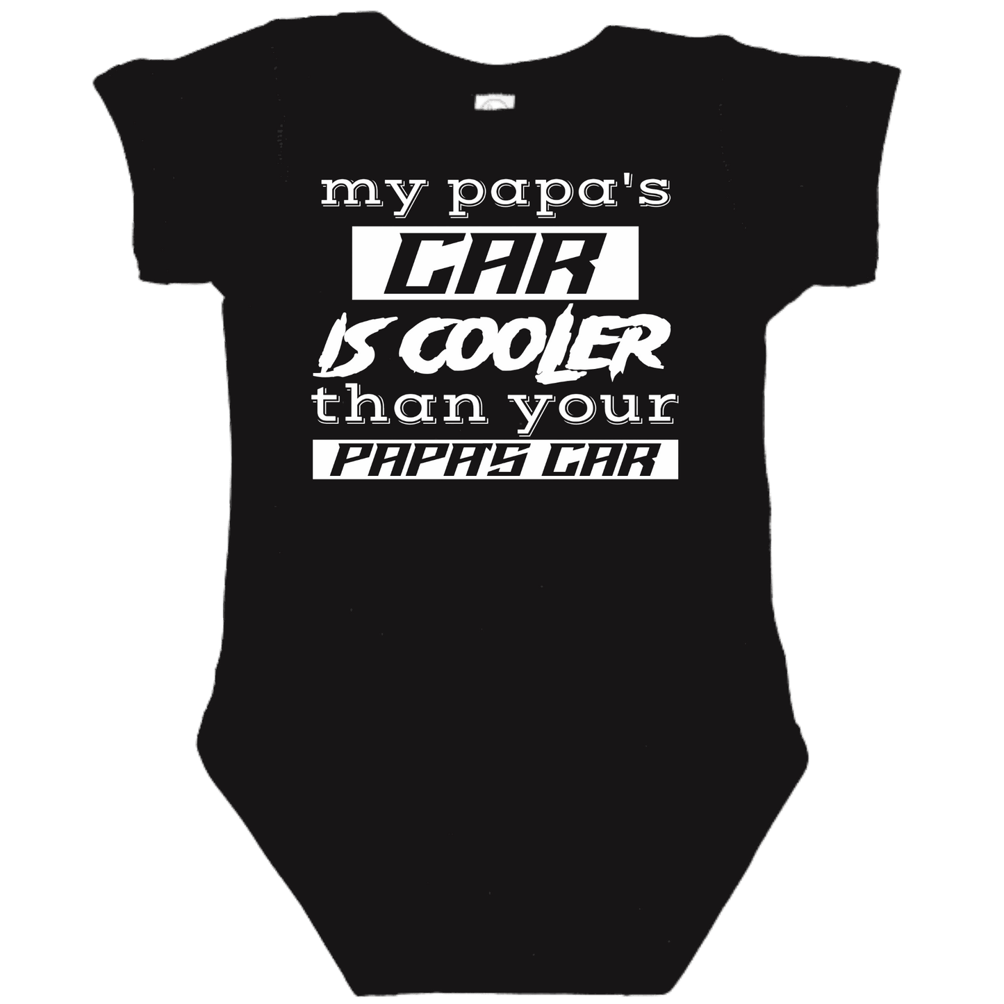 PAPA'S CAR Black Onesie