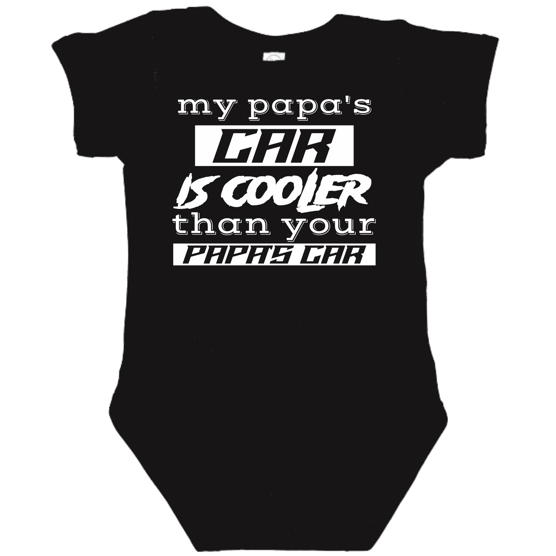 PAPA'S CAR Black Onesie