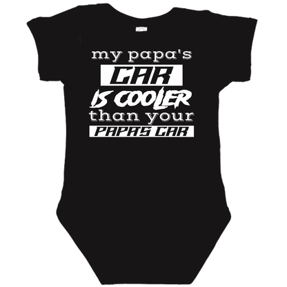 PAPA'S CAR Black Onesie