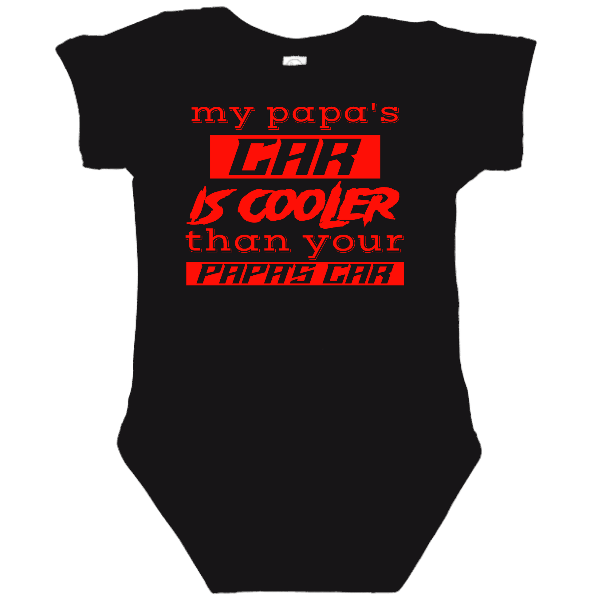 PAPA'S CAR Black Onesie