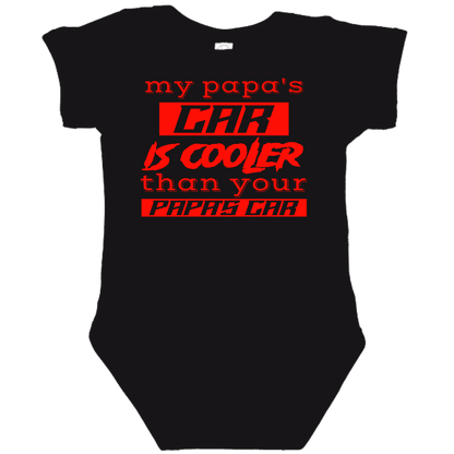 PAPA'S CAR Black Onesie