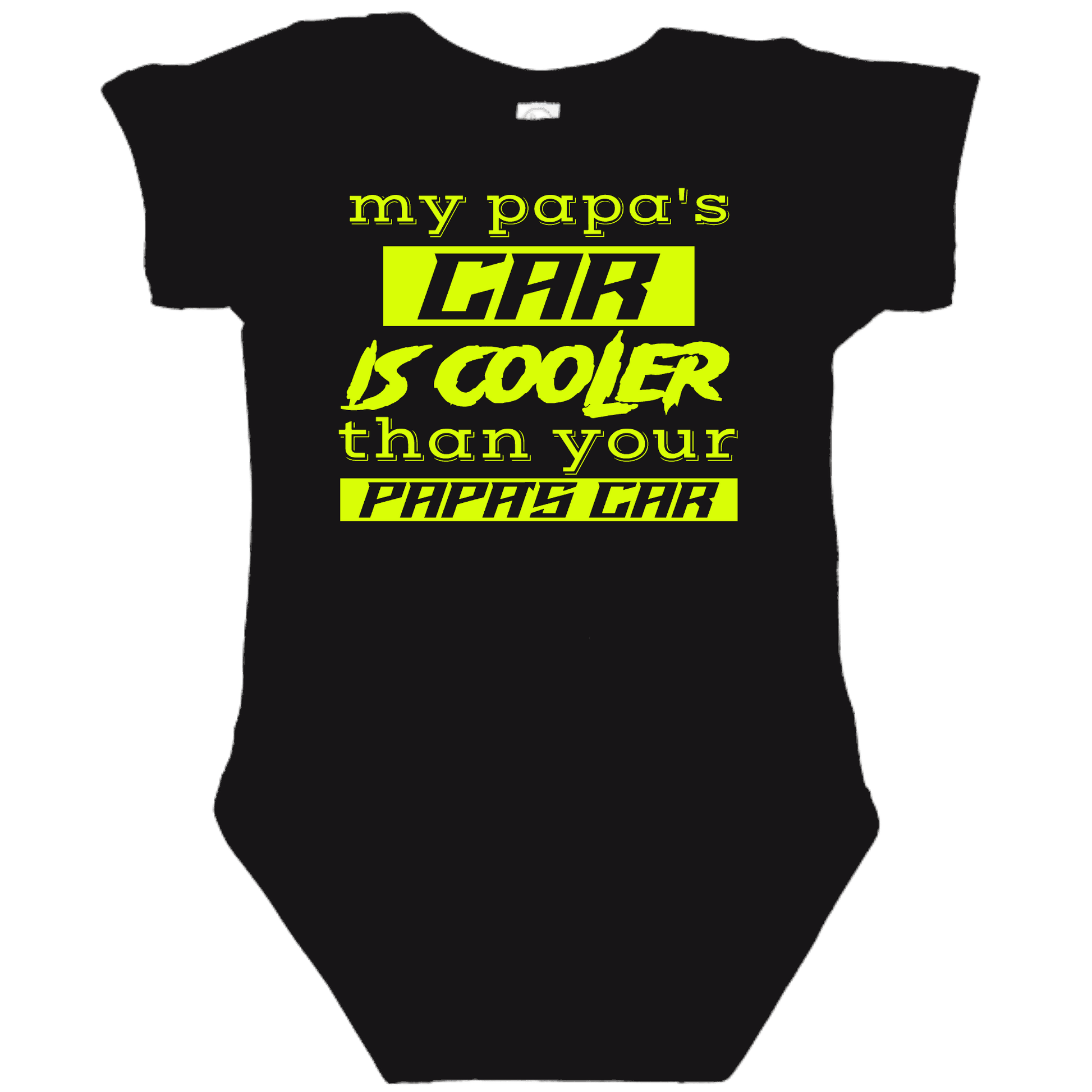 PAPA'S CAR Black Onesie