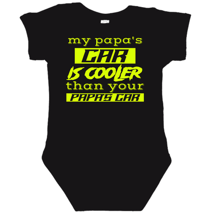 PAPA'S CAR Black Onesie