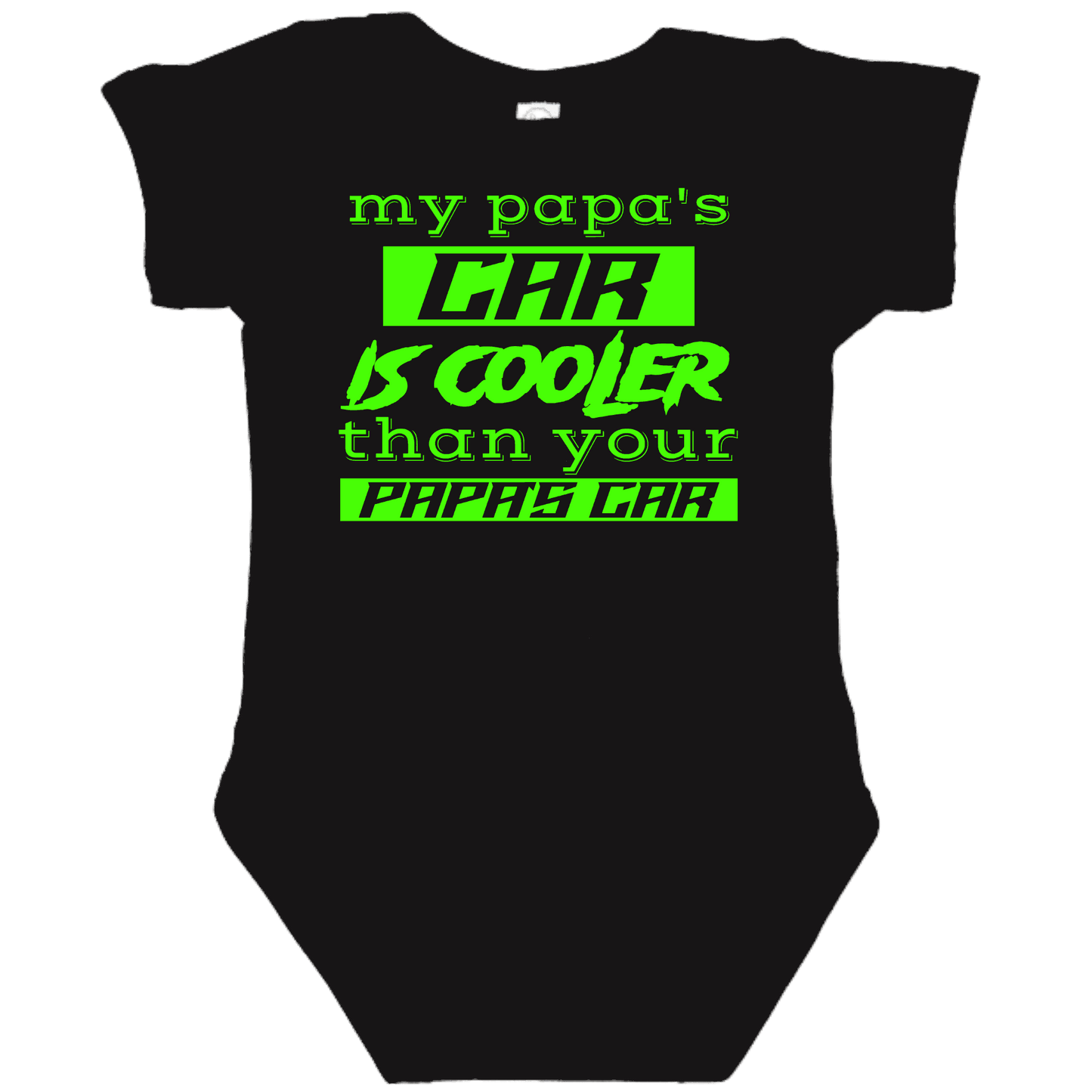 PAPA'S CAR Black Onesie
