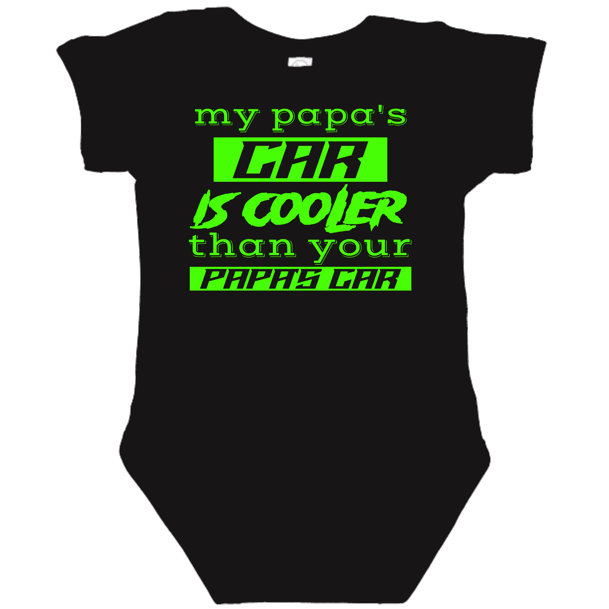 PAPA'S CAR Black Onesie