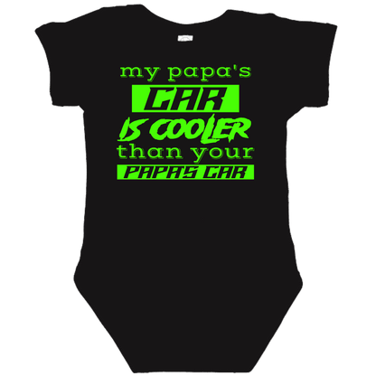 PAPA'S CAR Black Onesie