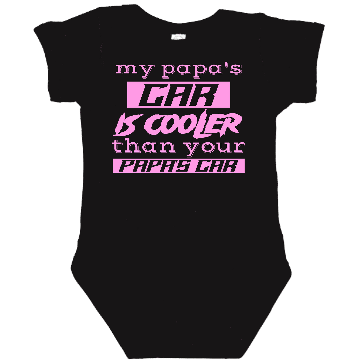 PAPA'S CAR Black Onesie