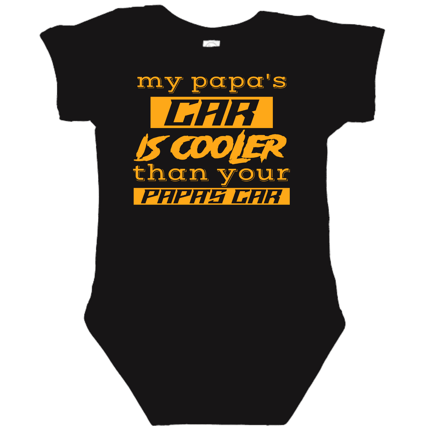 PAPA'S CAR Black Onesie