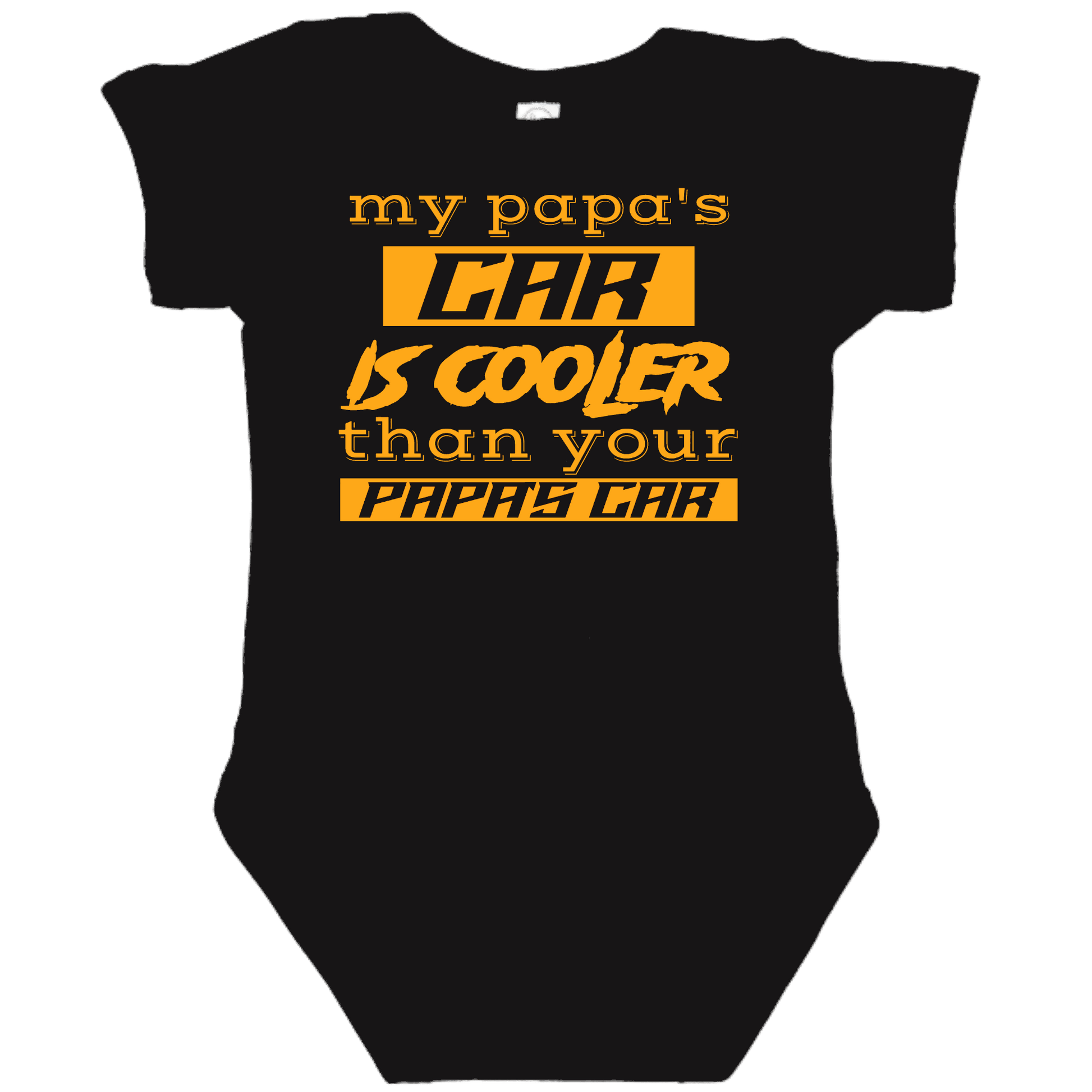PAPA'S CAR Black Onesie