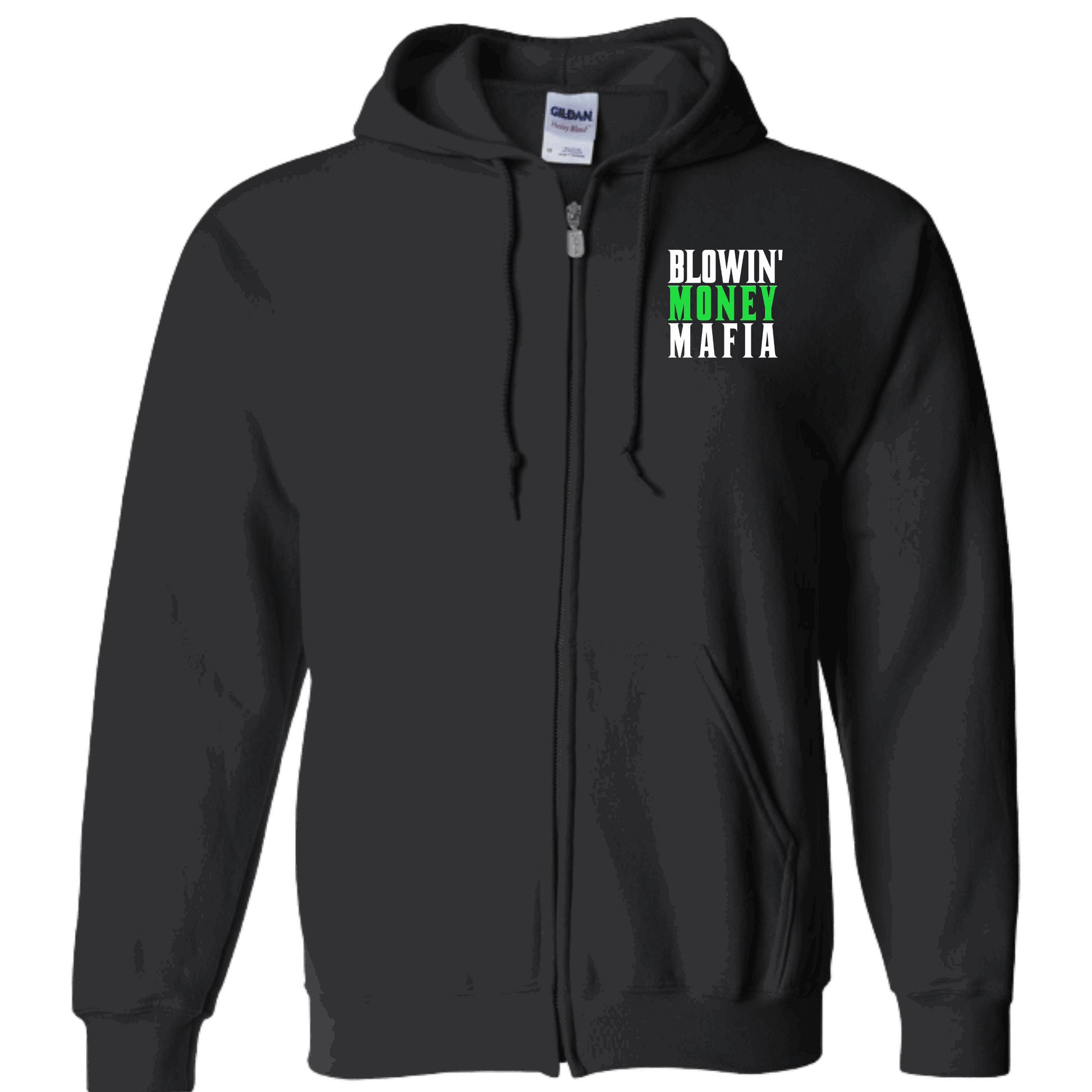 ST. PADDY'S DAY BLOWIN' MONEY MAFIA BLACK ZIP-UP