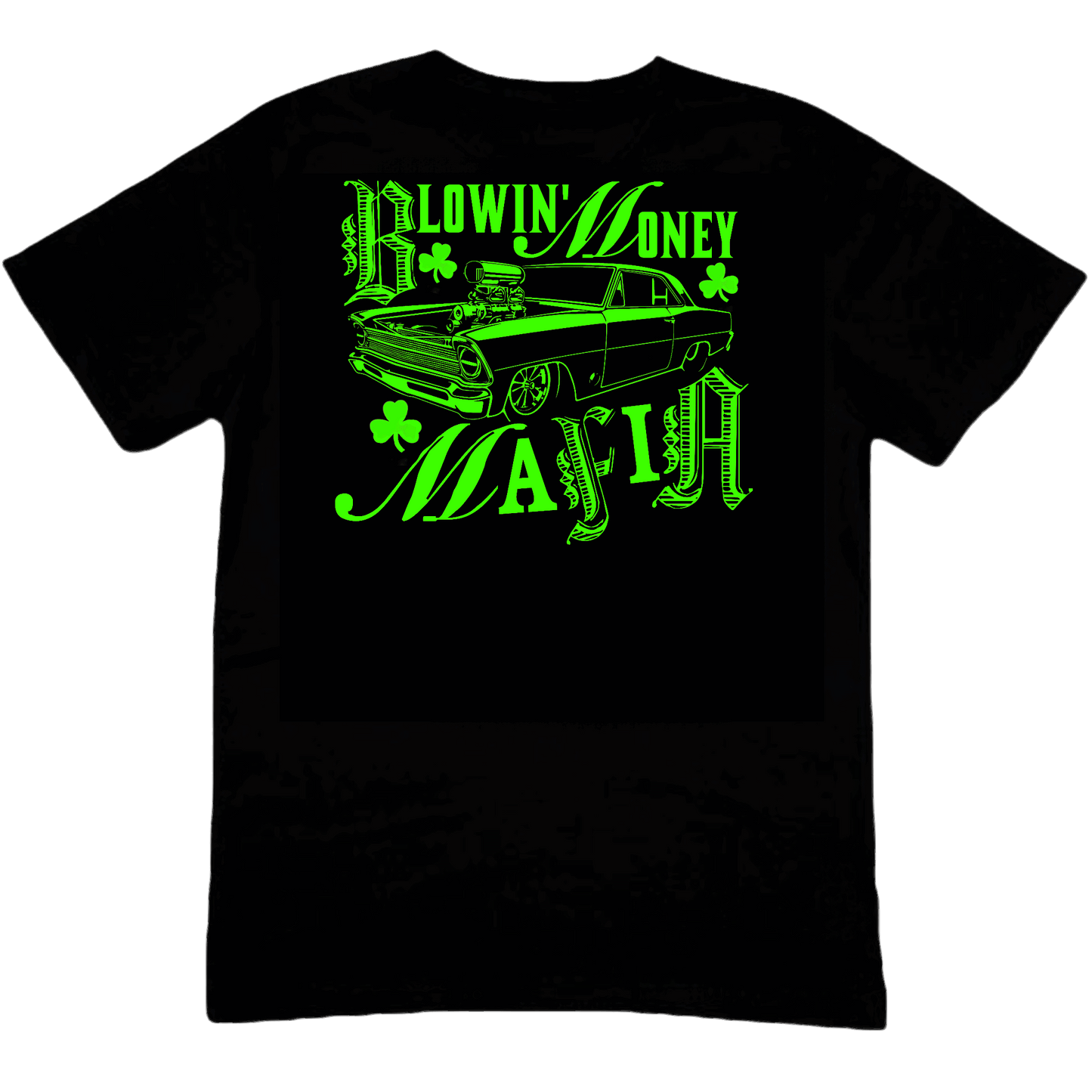 ST. PADDY'S DAY NEON BLOWIN' MONEY MAFIA BLACK TEE